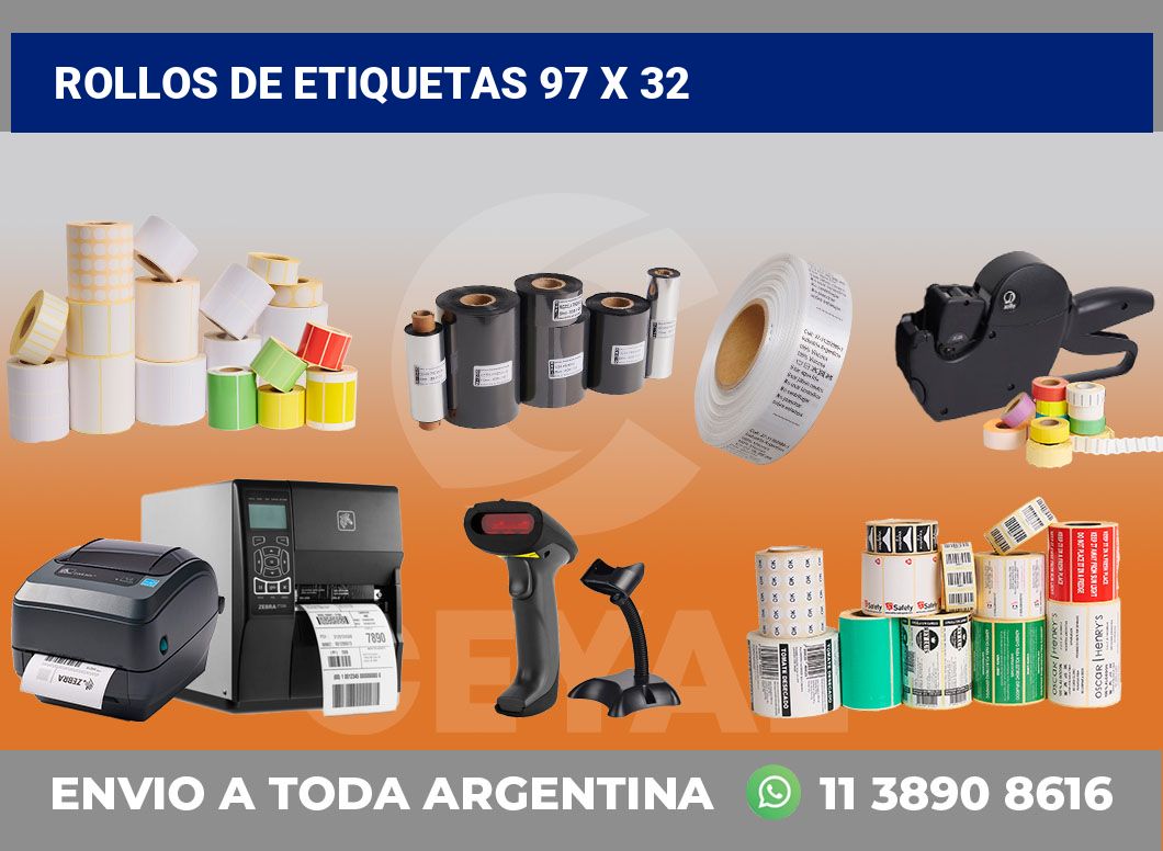 rollos de etiquetas 97 x 32