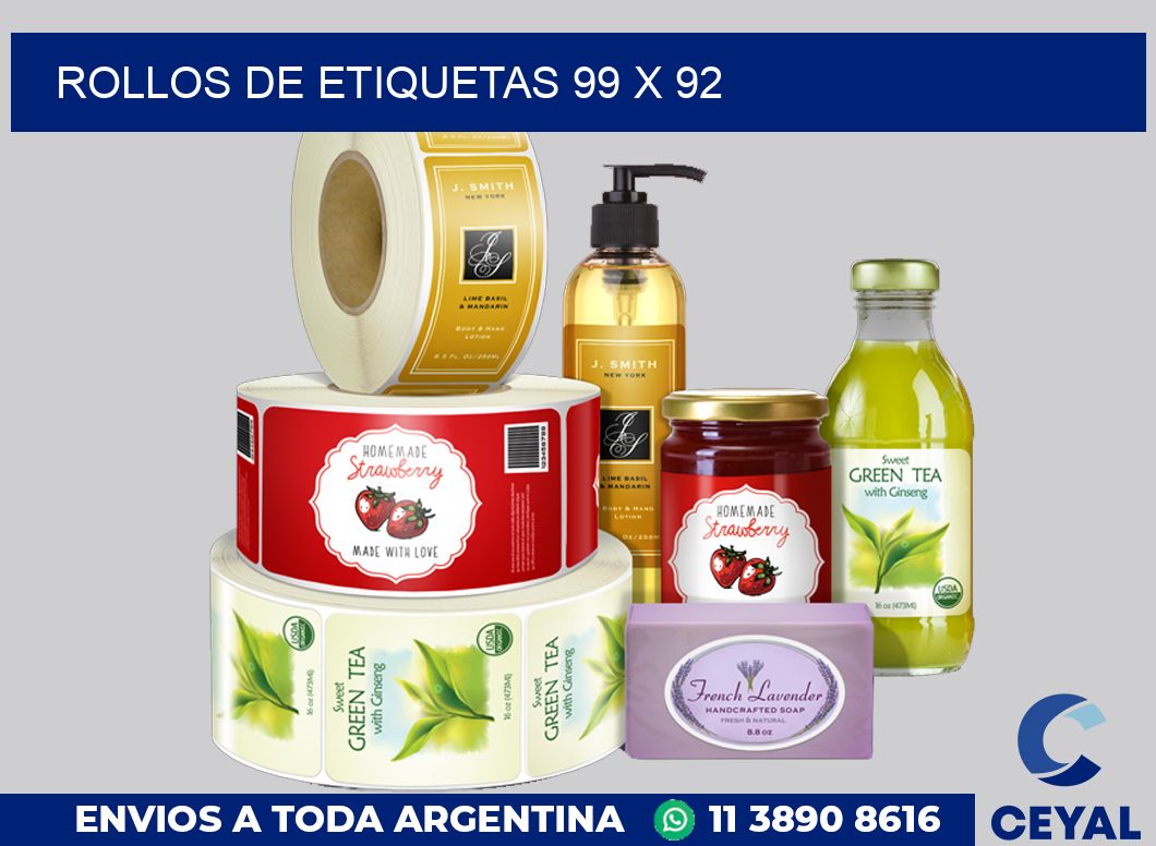 rollos de etiquetas 99 x 92
