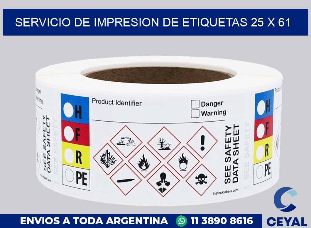servicio de impresion de etiquetas 25 x 61