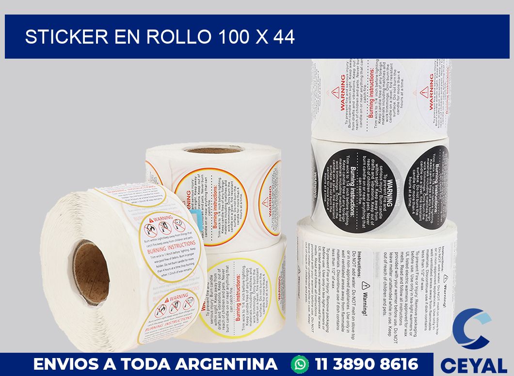sticker en rollo 100 x 44