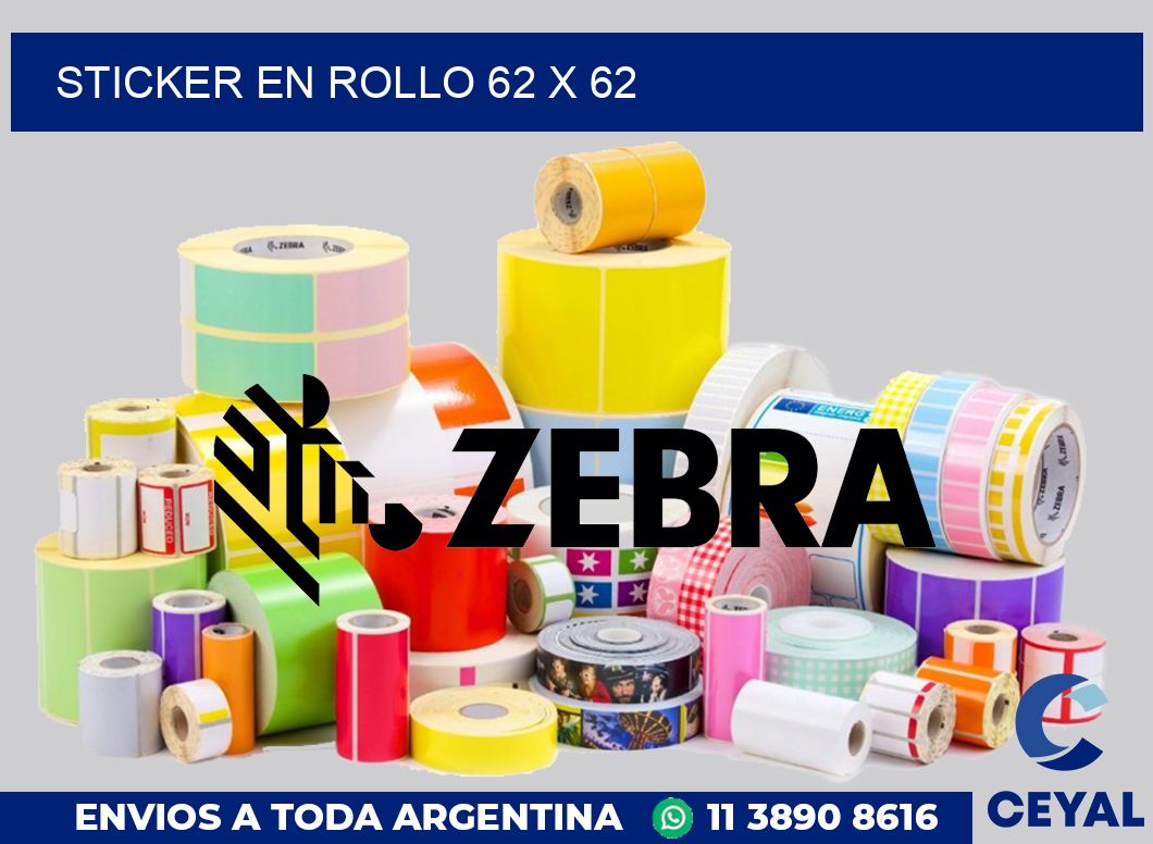 sticker en rollo 62 x 62