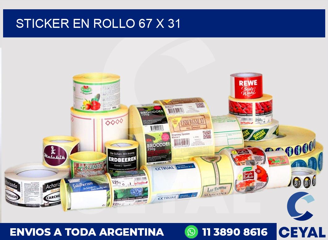 sticker en rollo 67 x 31