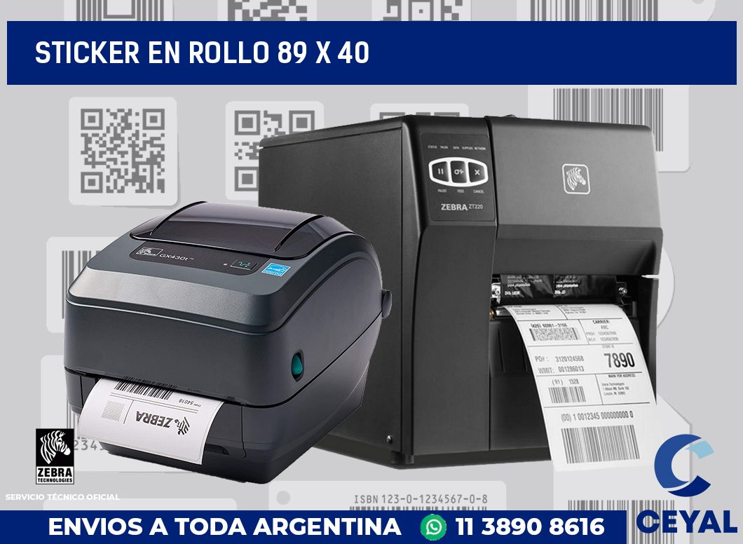 sticker en rollo 89 x 40