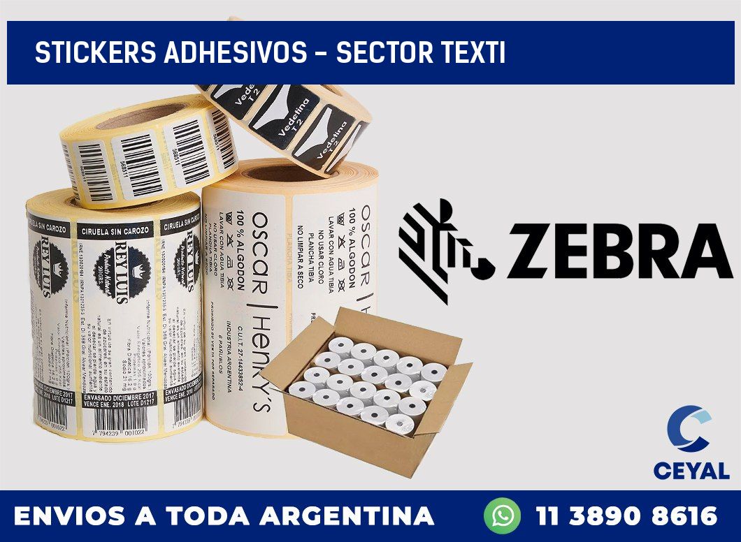 stickers adhesivos – sector texti
