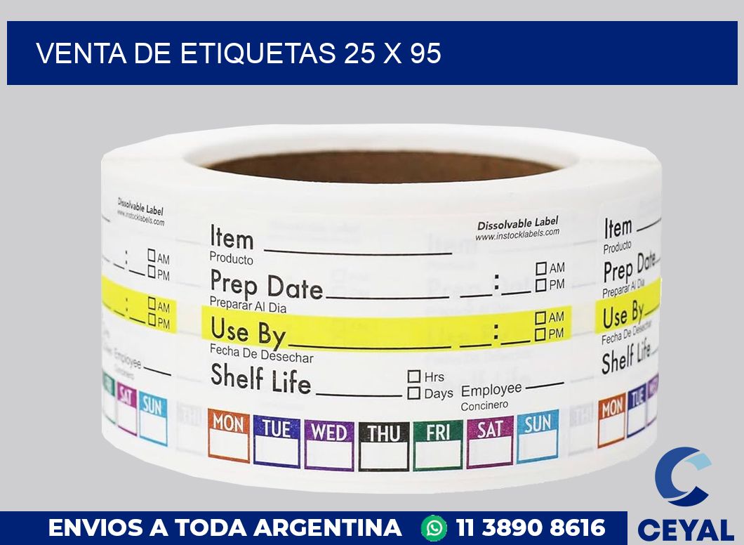 venta de etiquetas 25 x 95