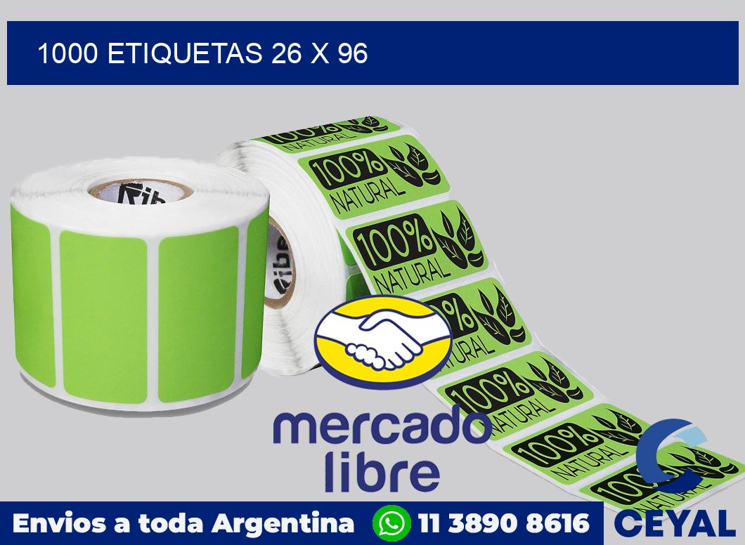 1000 etiquetas 26 x 96
