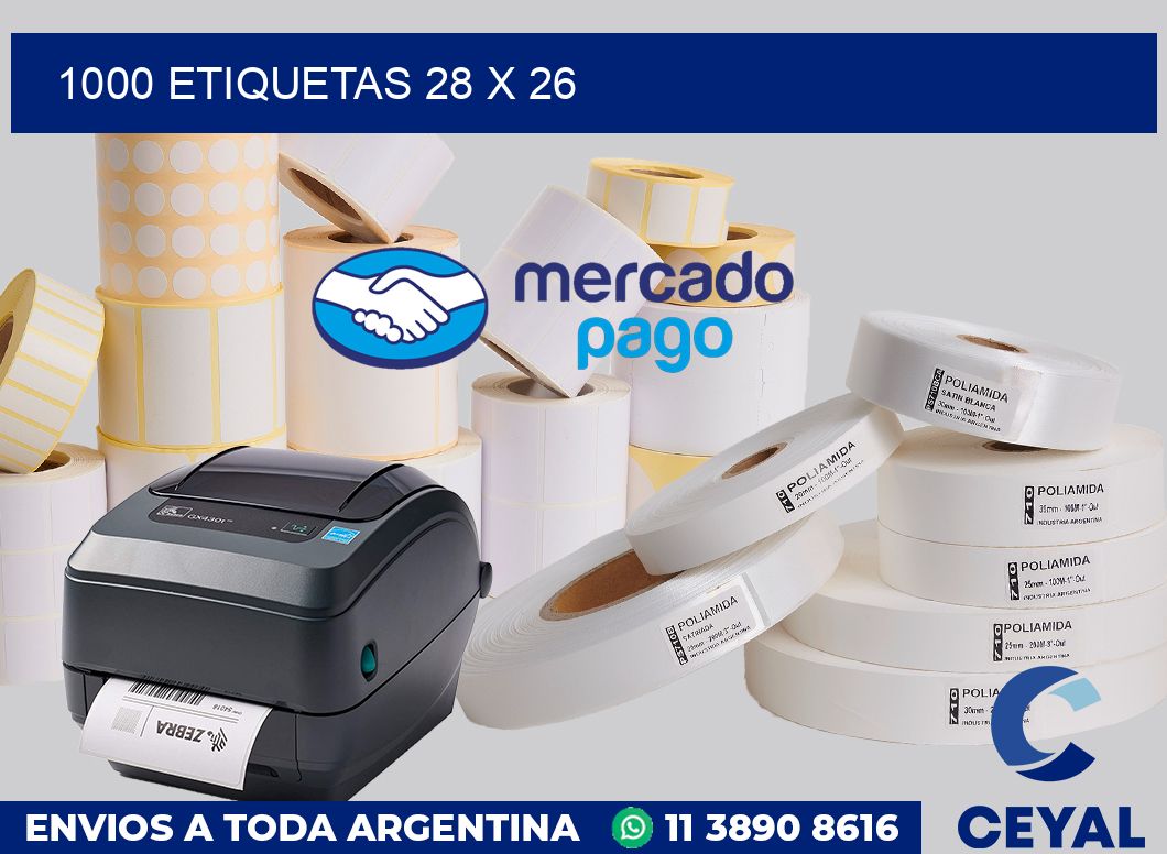 1000 etiquetas 28 x 26