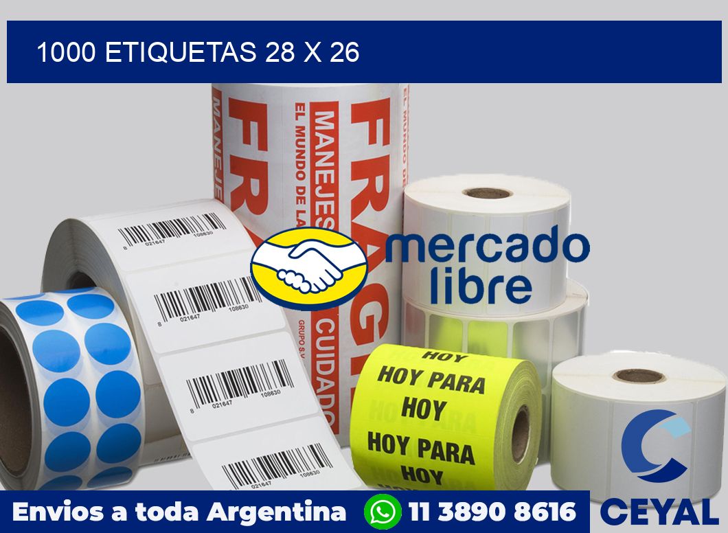 1000 etiquetas 28 x 26
