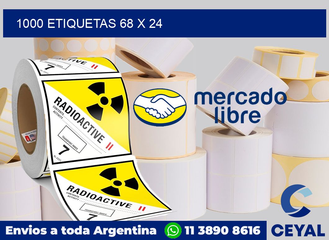 1000 etiquetas 68 x 24
