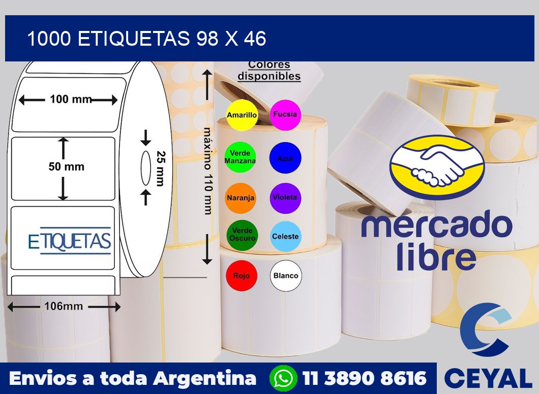 1000 etiquetas 98 x 46