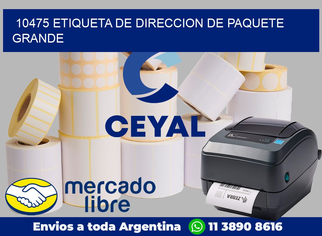10475 Etiqueta de direccion de paquete grande