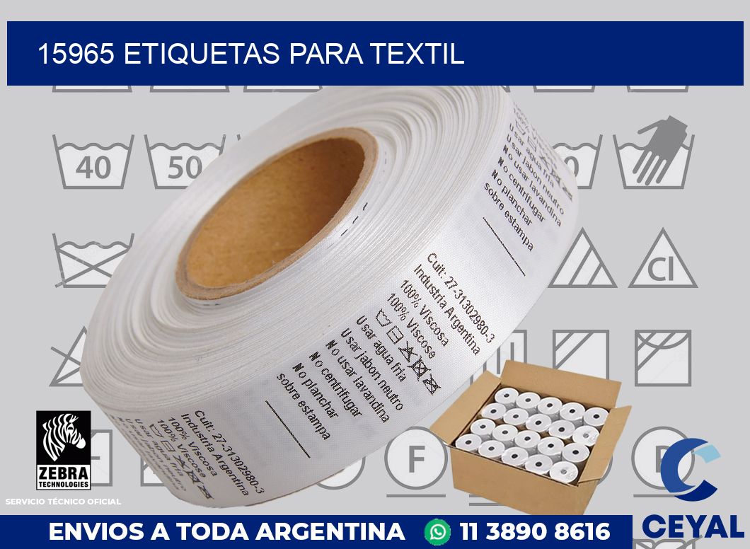 15965 etiquetas para textil