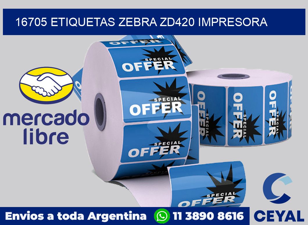 16705 etiquetas Zebra zd420 impresora