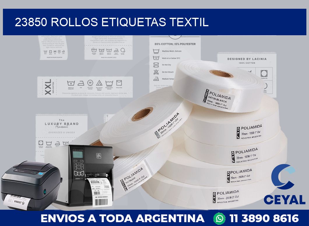 23850 rollos etiquetas textil