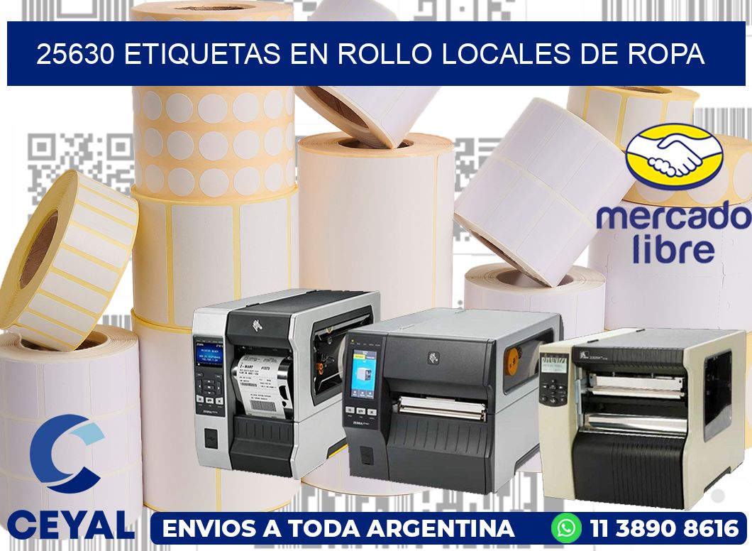 25630 Etiquetas en rollo locales de ropa