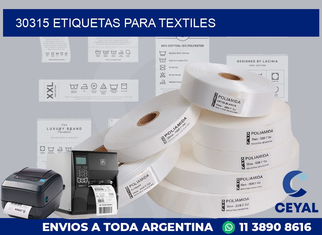 30315 etiquetas para textiles