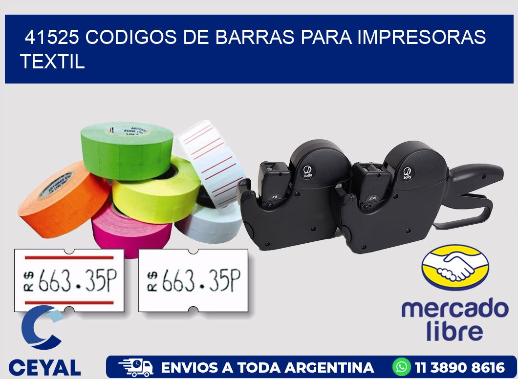 41525 codigos de barras para impresoras textil