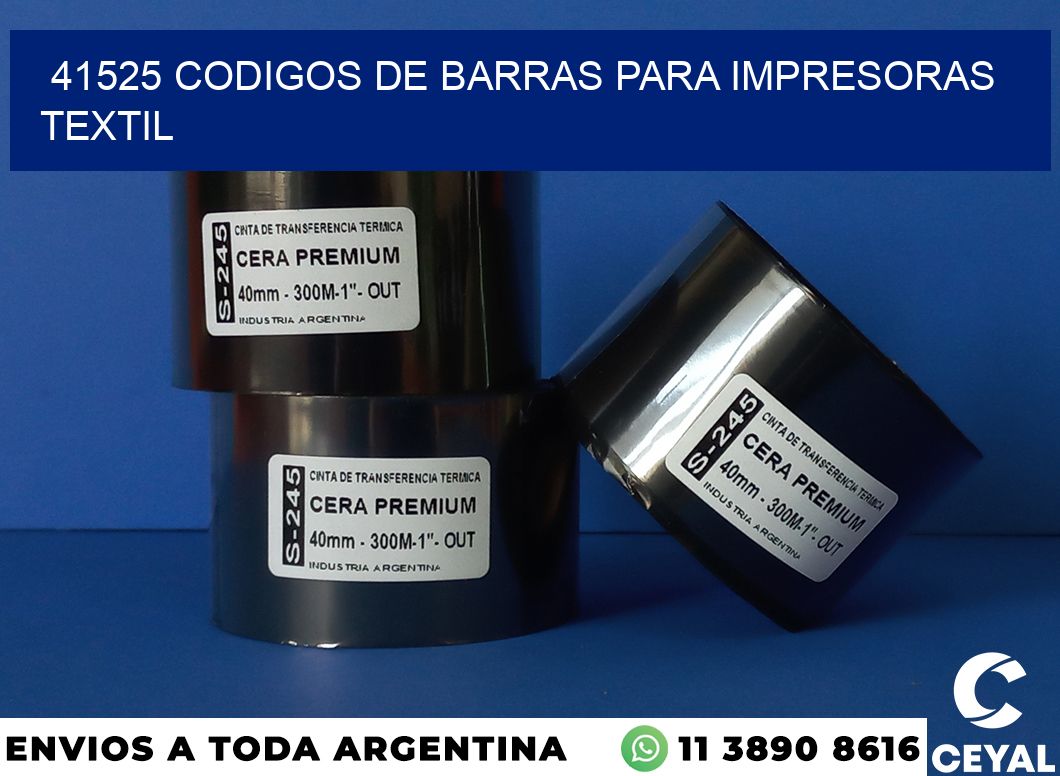41525 codigos de barras para impresoras textil