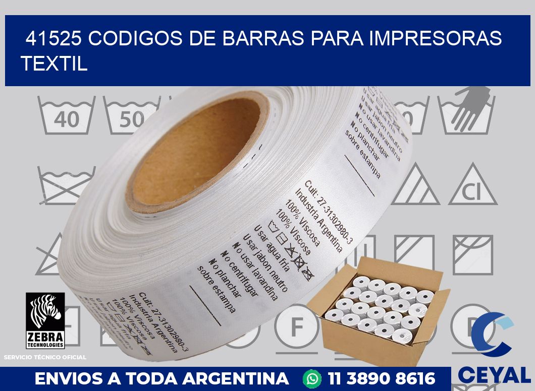 41525 codigos de barras para impresoras textil