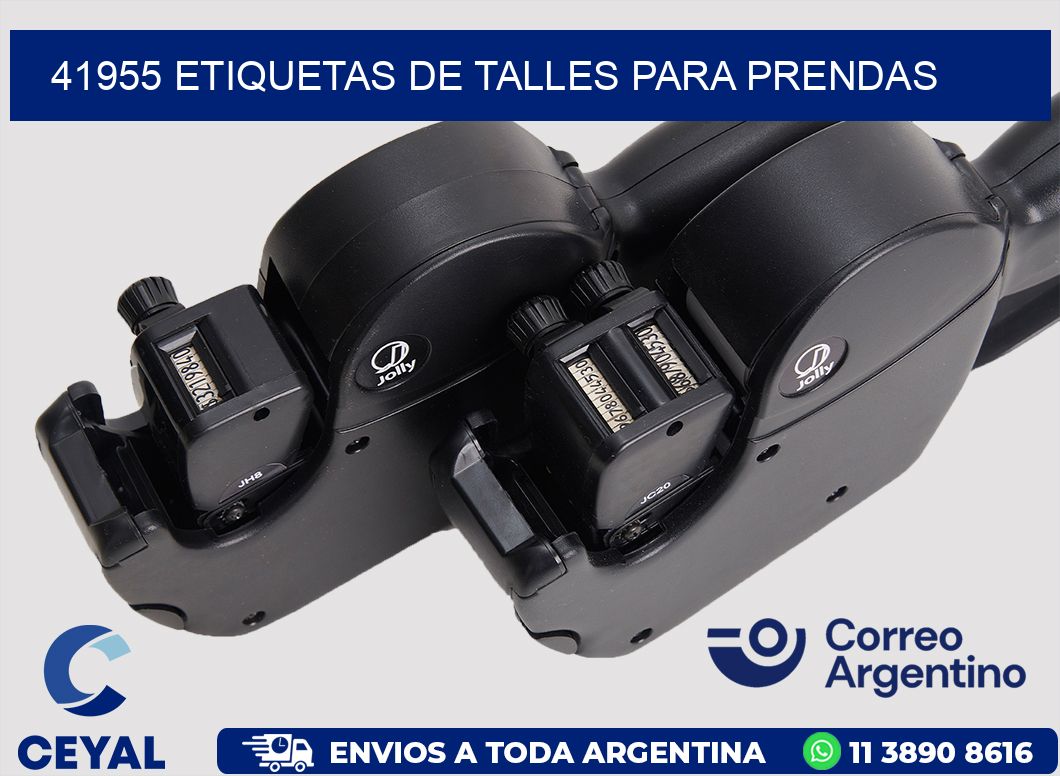 41955 Etiquetas de talles para Prendas