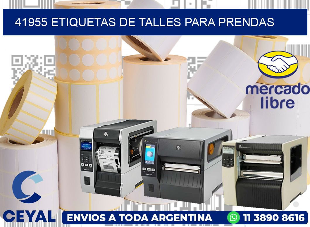41955 Etiquetas de talles para Prendas