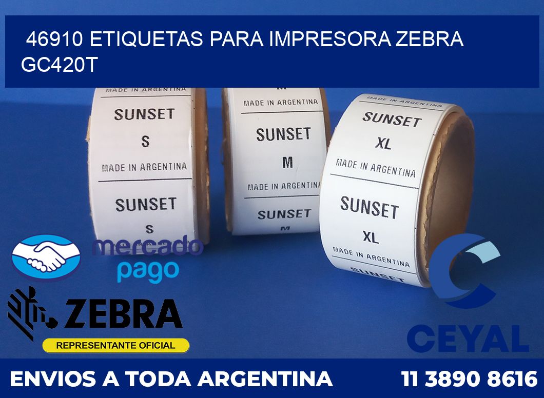 46910 etiquetas para impresora zebra GC420T