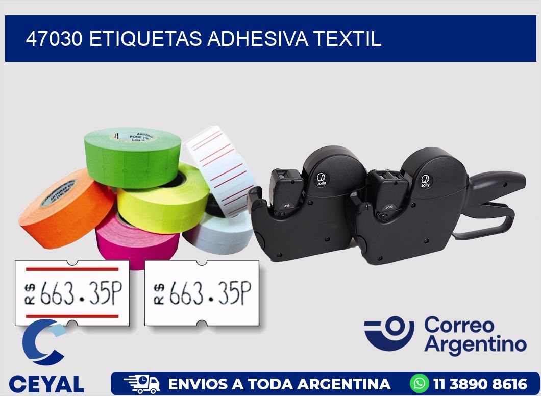 47030 etiquetas adhesiva textil