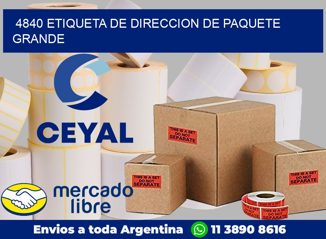 4840 Etiqueta de direccion de paquete grande