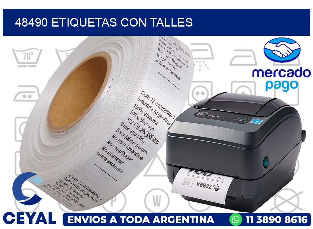 48490 Etiquetas con talles