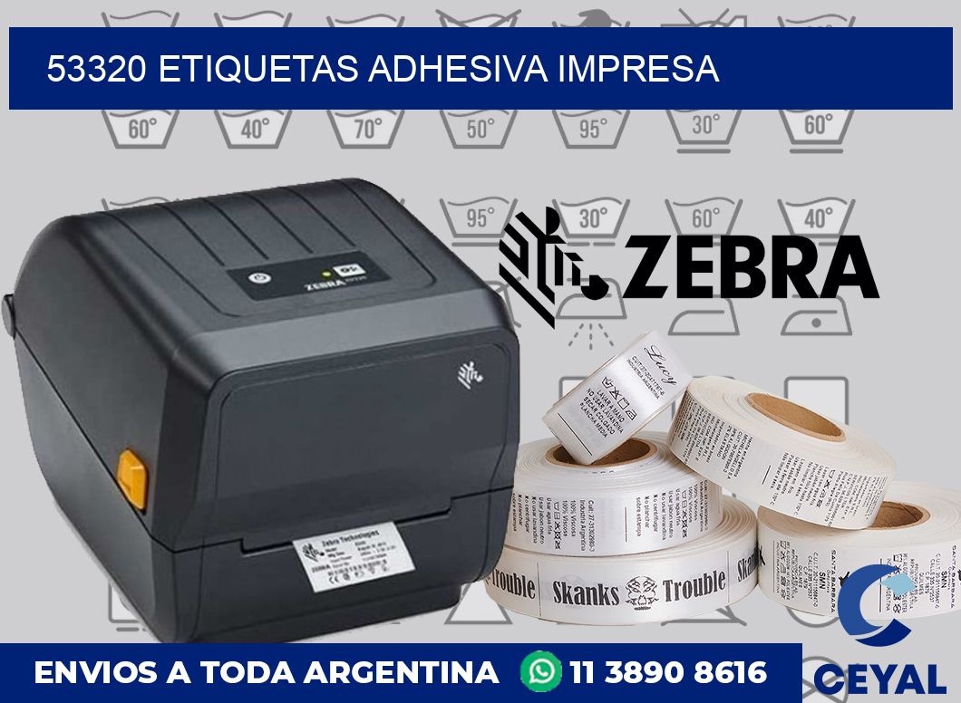 53320 etiquetas adhesiva impresa