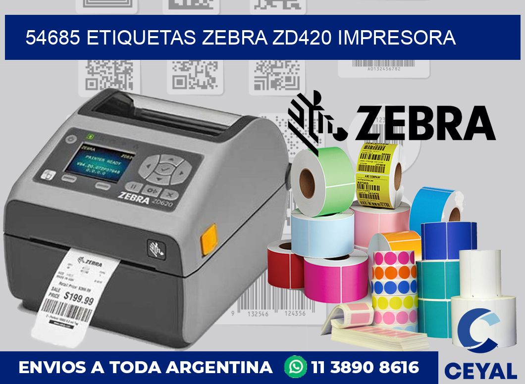 54685 etiquetas Zebra zd420 impresora