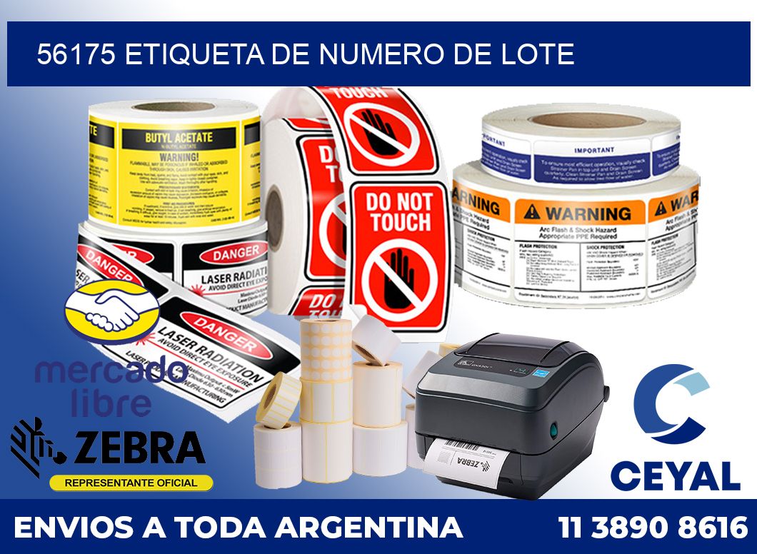 56175 Etiqueta de numero de lote