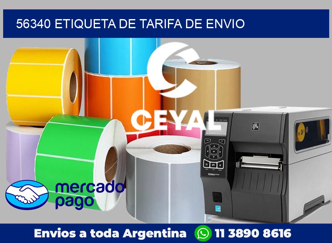 56340 Etiqueta de tarifa de envio