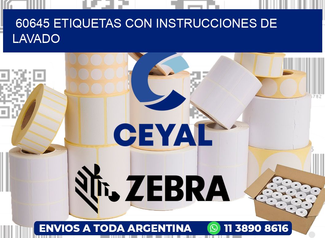 60645 Etiquetas con instrucciones de lavado