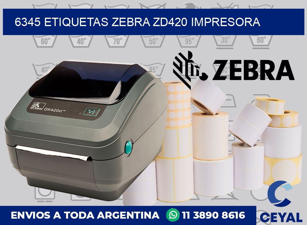 6345 etiquetas Zebra zd420 impresora