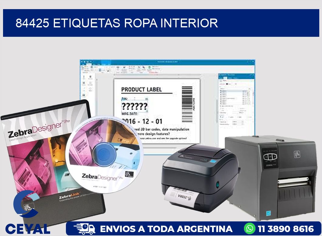 84425 Etiquetas ropa interior