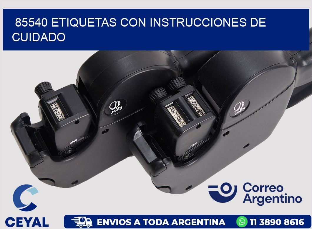 85540 Etiquetas con instrucciones de cuidado
