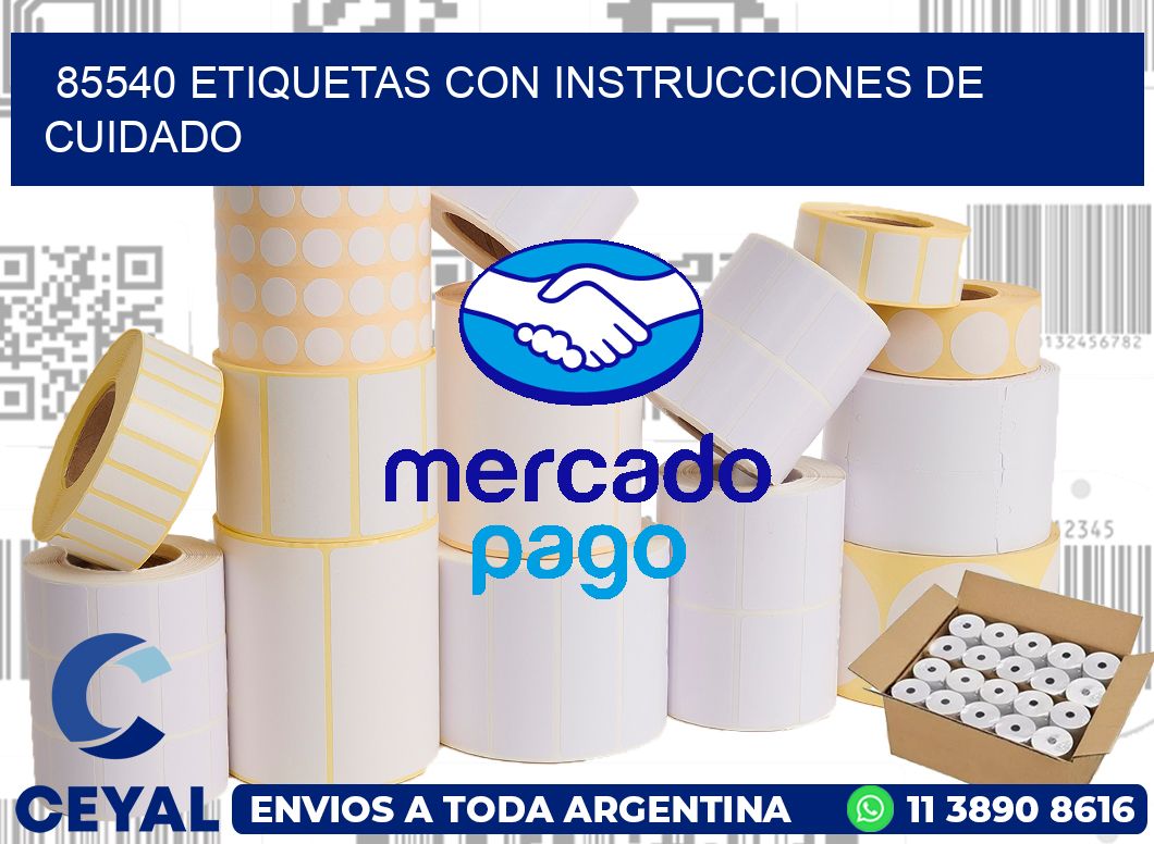 85540 Etiquetas con instrucciones de cuidado