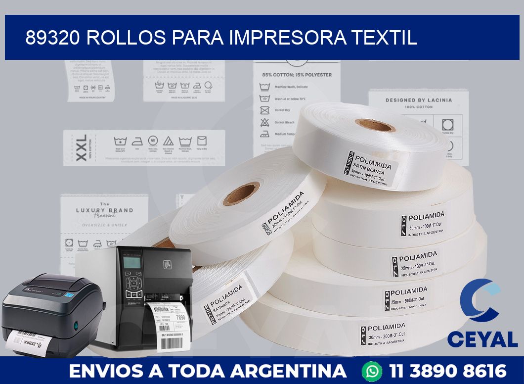 89320 rollos para impresora textil