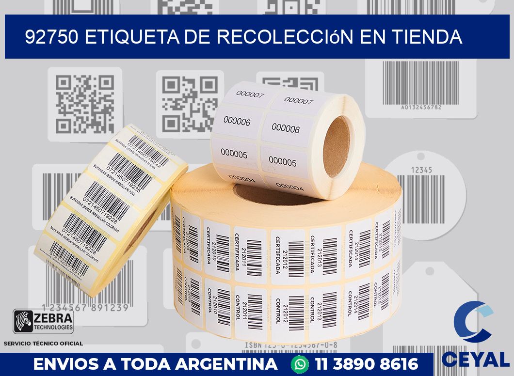 92750 Etiqueta de recolección en tienda