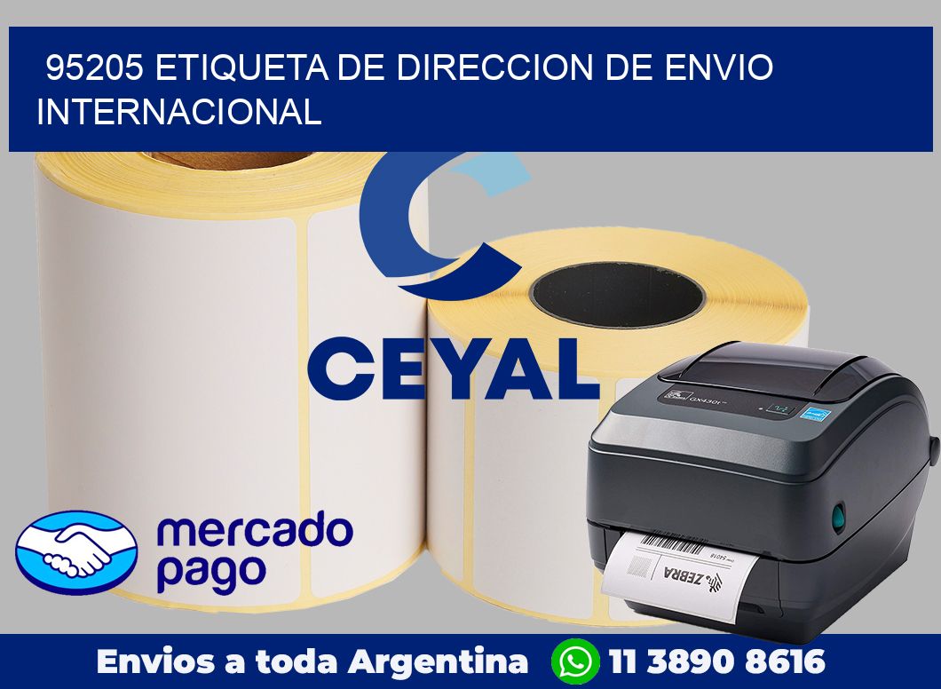 95205 Etiqueta de direccion de envio internacional