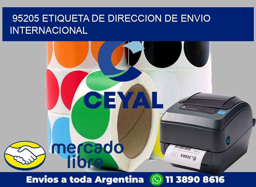 95205 Etiqueta de direccion de envio internacional