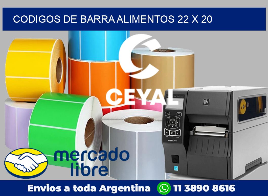 Codigos de barra alimentos 22 x 20