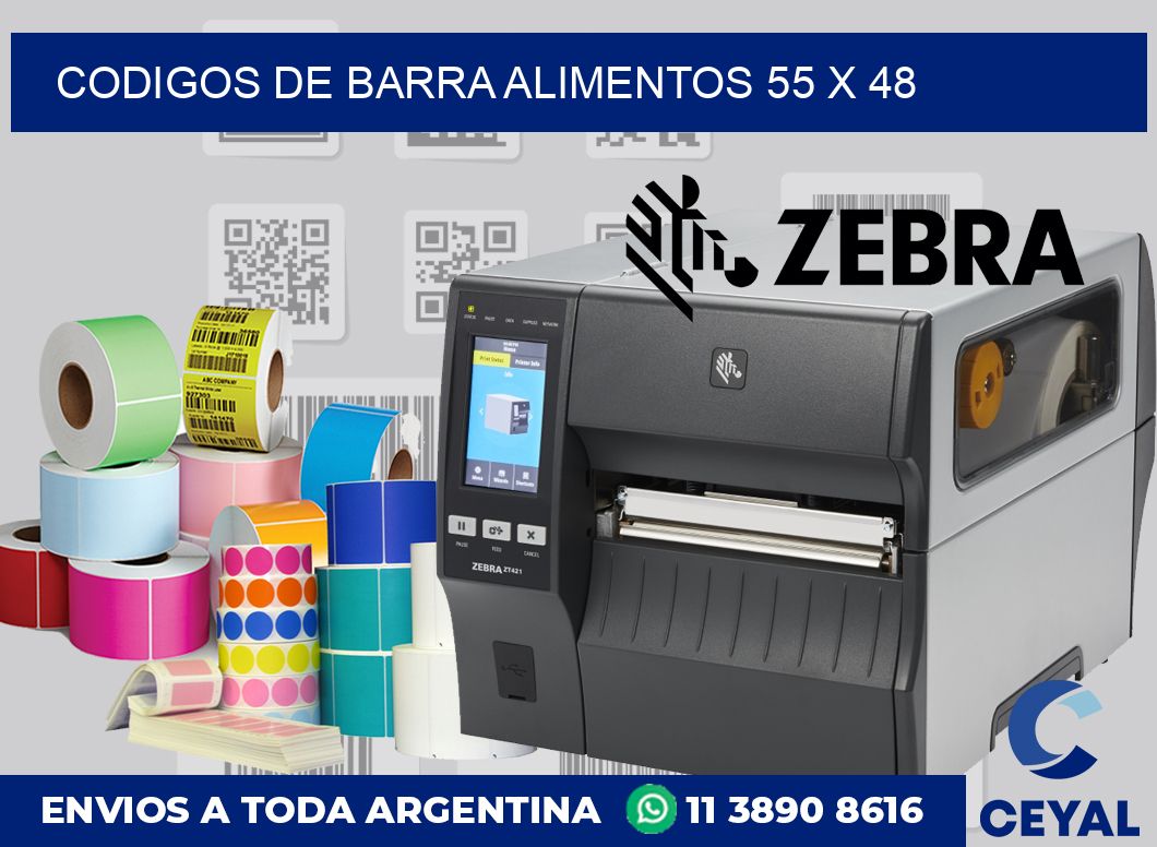 Codigos de barra alimentos 55 x 48