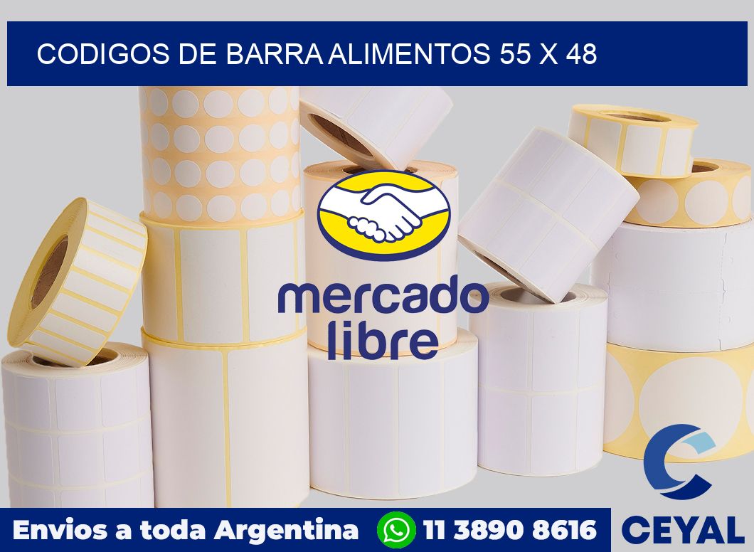 Codigos de barra alimentos 55 x 48