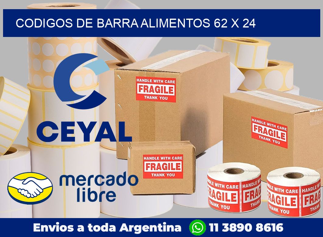 Codigos de barra alimentos 62 x 24