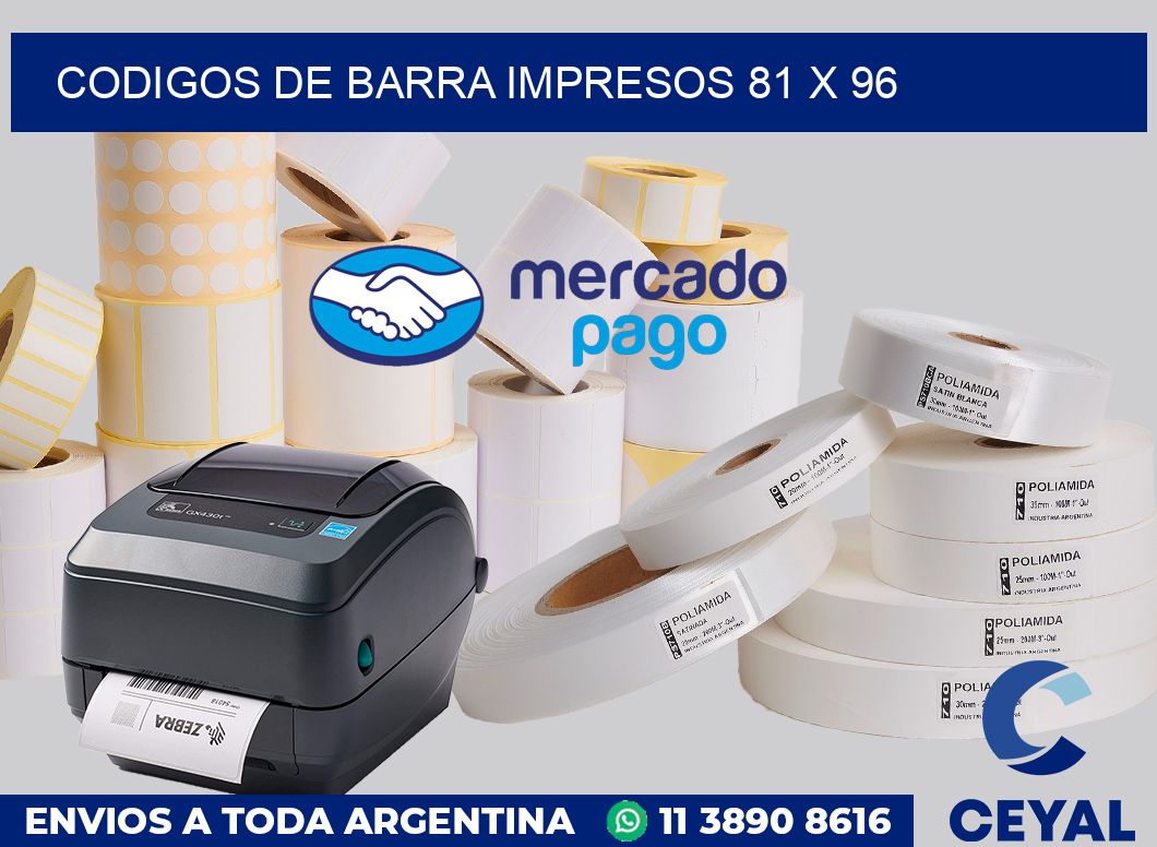 Codigos de barra impresos 81 x 96