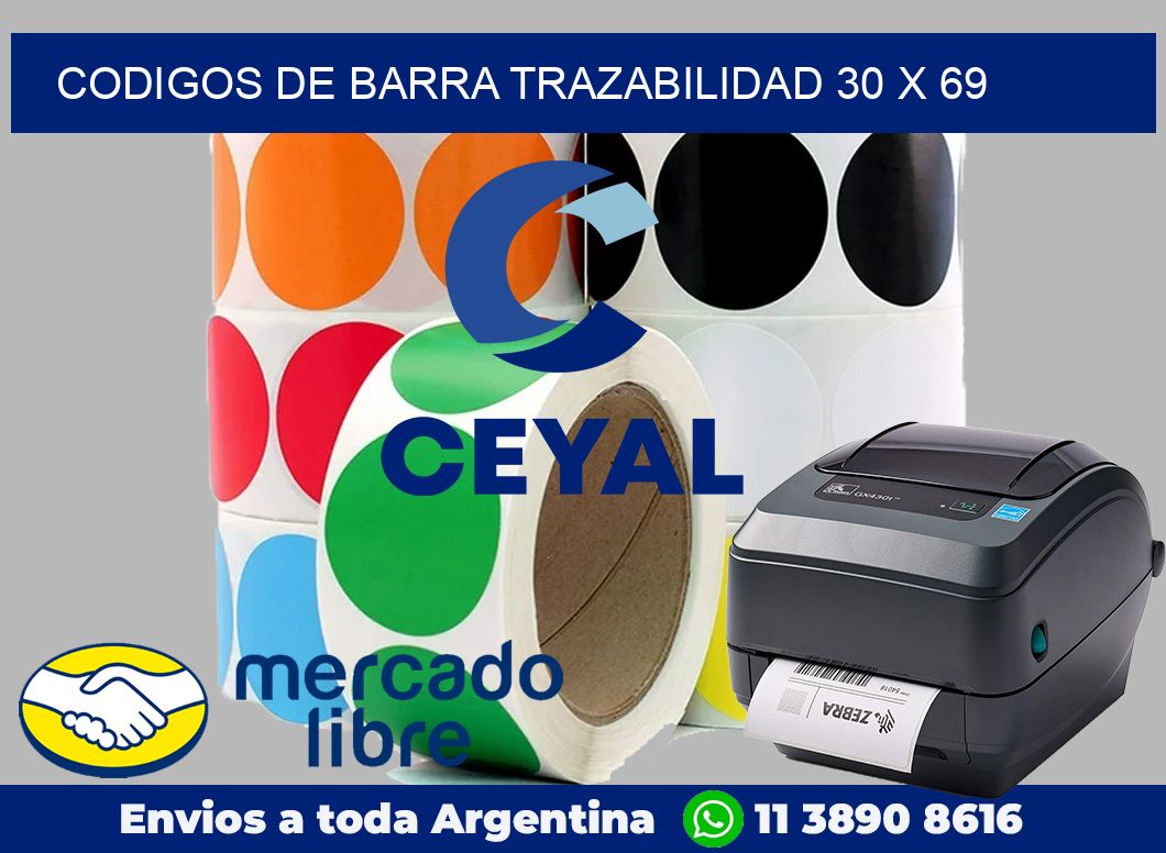 Codigos de barra trazabilidad 30 x 69