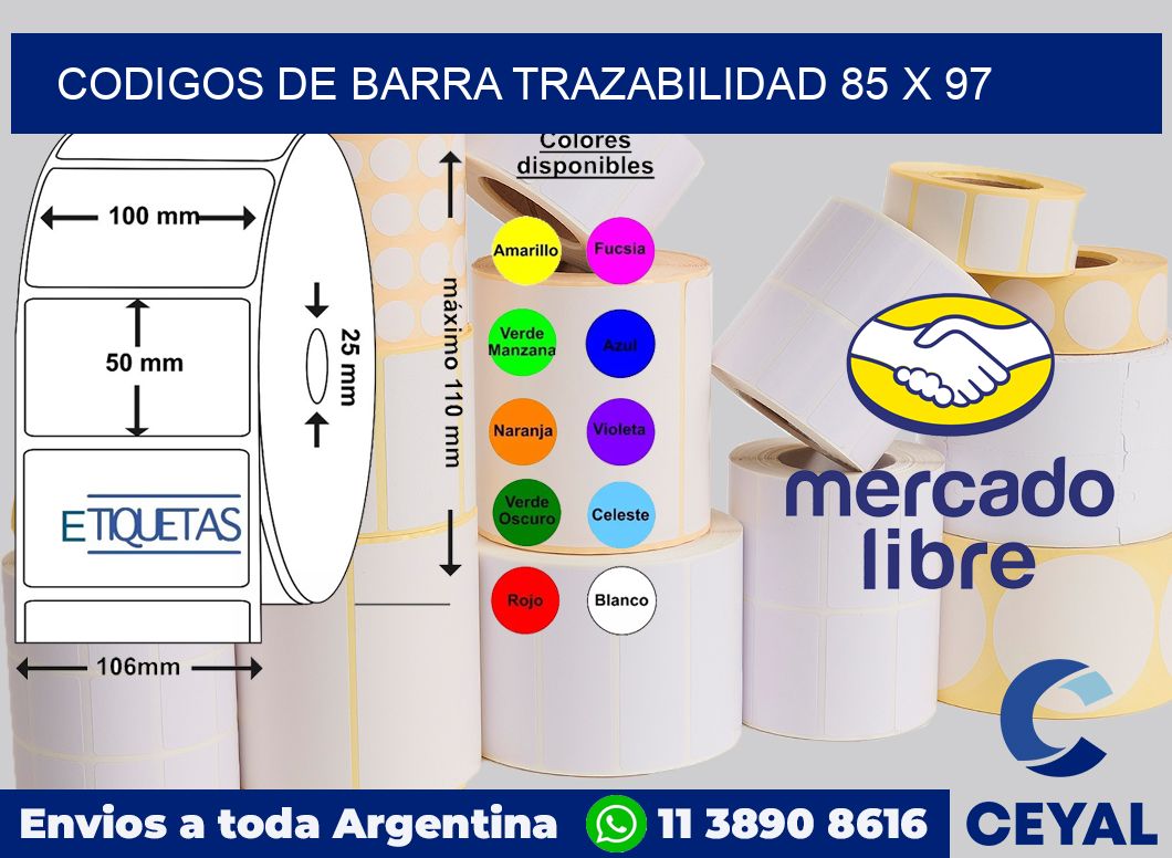 Codigos de barra trazabilidad 85 x 97