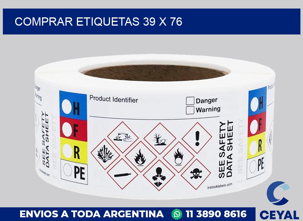 Comprar etiquetas 39 x 76
